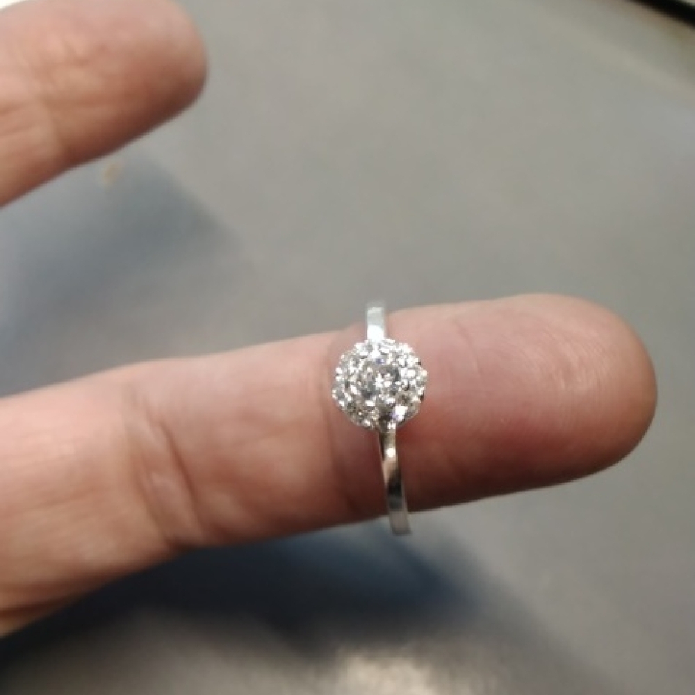 Silver Solitaire Ring With Prong Setting - image 2